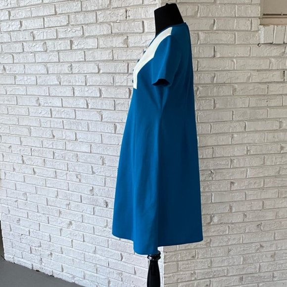 Vintage 60s 70s Turquoise Babydoll Mod Aline Dress - Picture 5 of 9